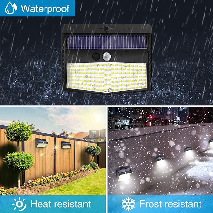 Solar Outdoor Lights, [138 LED/10 Packs] Solar Motion Sensor Security Lights with 3 Lighting Modes Wall Lights Waterproof Solar Powered Lights for Garden Fence Yard Deck