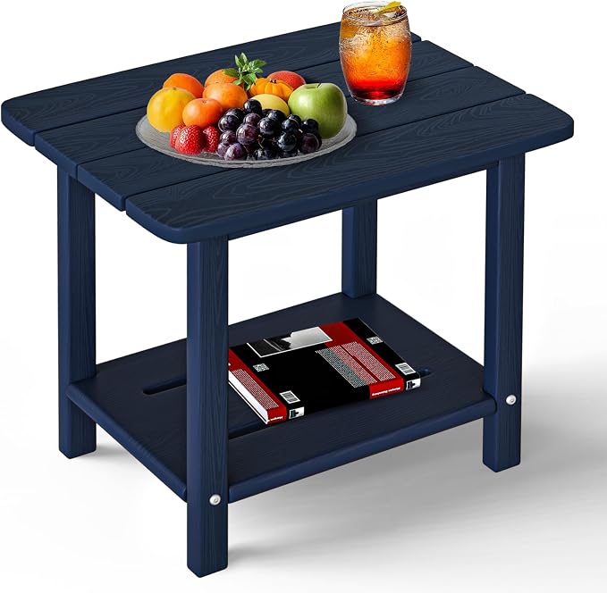 nevilywood 2-Tier End Table, Navy Blue