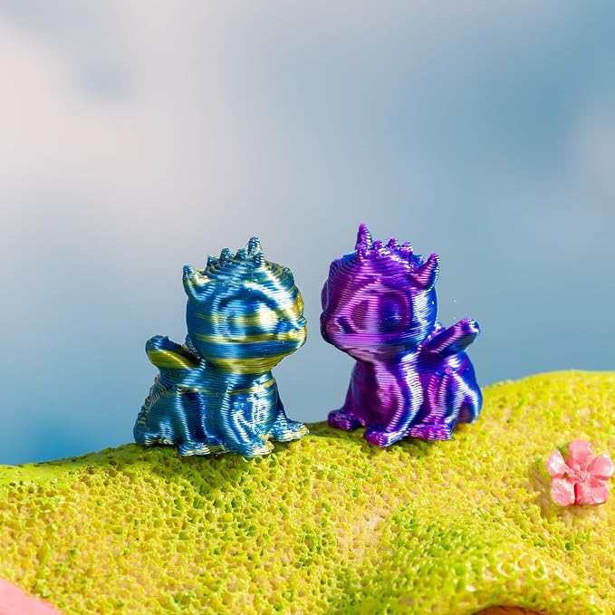 100pcs Mini 3D Printed Animals Tiny Dragon Plastics Figures Miniature Little Small Animals Figurines Bulk for Micro Fairy Garden Landscape Accessories Hide Crafts Decor Aquarium