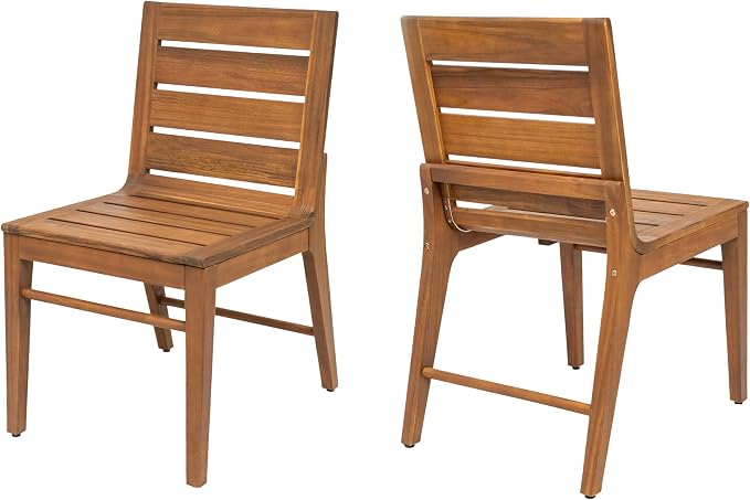 Christopher Knight Home 7-Piece Outdoor Dining Set, 70" Acacia Wood Patio Table with 6 Slatted Dining Chairs, Teak Finish Large Outdoor Table and Chairs Set for Garden Backyard Deck Porch