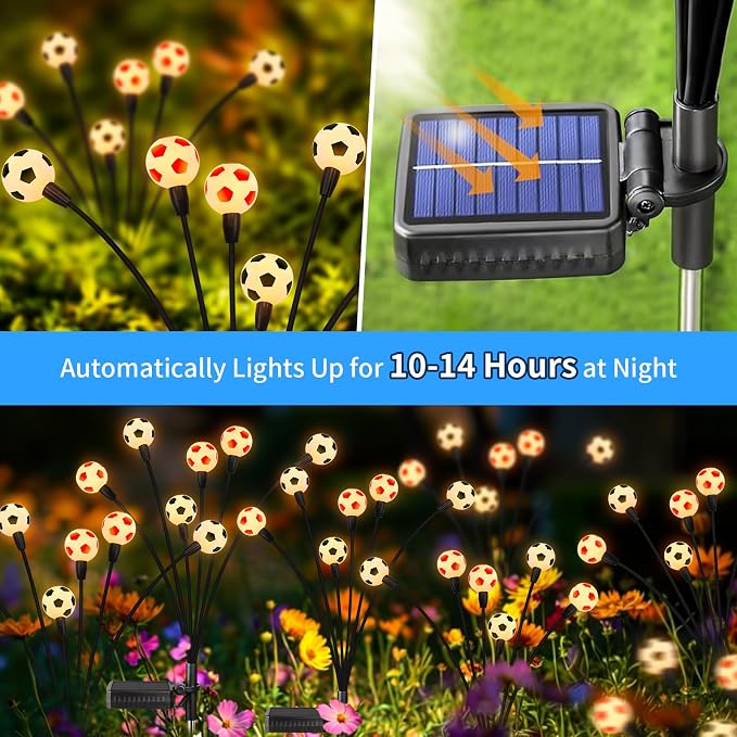 ASMAD Solar Lights Outdoor Waterproof 8 Pack,Soccer Ball Light,Garden Decor | Solar Garden Lights for Outdoor Decor, Patio Decor, Backyard Decor, Outdoor lights, Gifts for Women, Gifts for Men