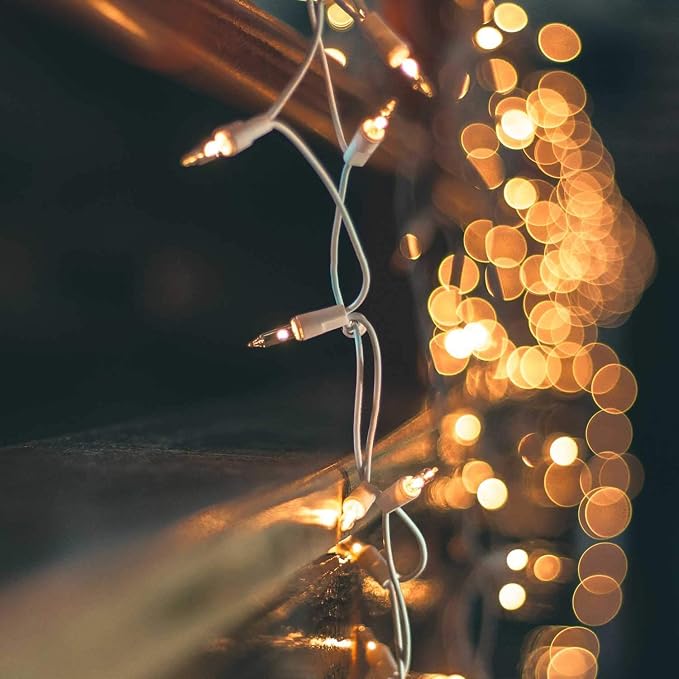 2 Pack 50 Count 10FT Christmas String Lights Clear Warm White Mini Lights | Plug Powered Waterproof for Indoor and Outdoor Use, for Christmas Tree Party, Wedding Holiday Patio Xmas Decorations