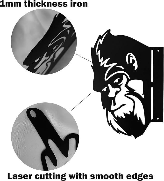 17.5x11.4 IN Sasquatch Peek Metal Sign Bigfoot Yard Decor | Funny Big Foot Animal Cutout Plaque Sculpture Silhouette Tree Fence Garden Patio House Wall Porch Man Cave Cabin