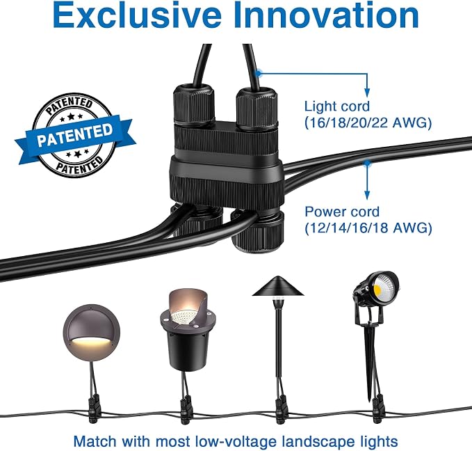 SUNVIE Low Voltage Wire Connector Fastlock2 Landscape Lighting Wire Connectors Waterproof Low Voltage Connector 12-18 Gauge Landscape Wire Connectors for Garden Light Pathway Lights, 8 Pack