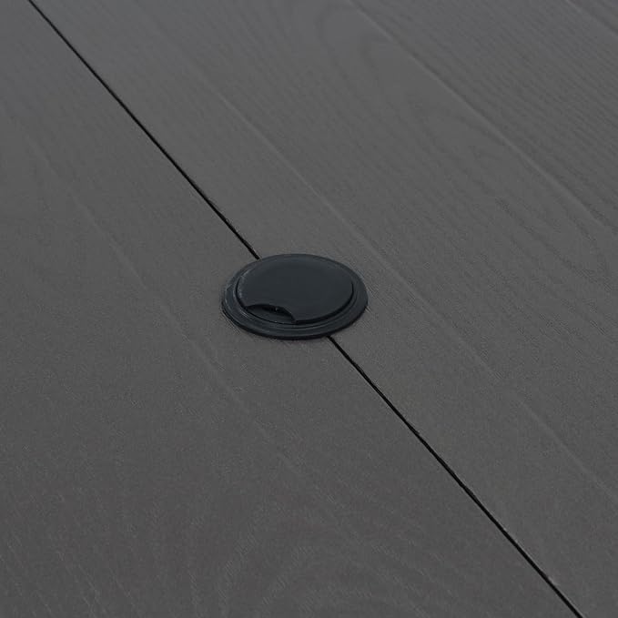 Square Patio Dining Table, 37.8 Inch, Black