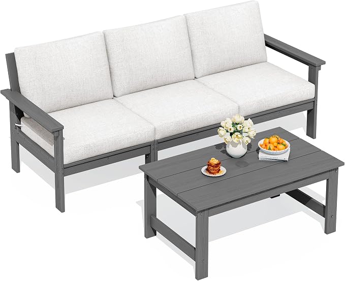 SERWALL HDPE Outdoor Couch with Coffee Table