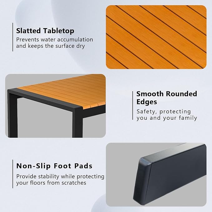 Aluminum Outdoor Patio Coffee Table for Deck and Poolside