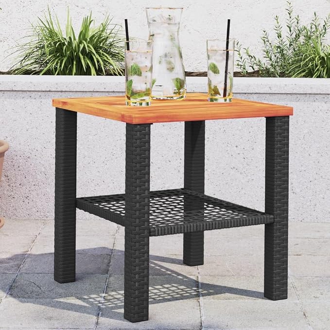 Weather Resistant Patio Side Table Outdoor Dining Table for Garden Small Outdoor Coffee for Gatherings with Modern Design