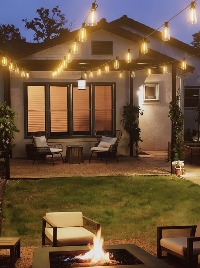 Svater 300 FT Outdoor String Lights LED, Waterproof for Outside Patio | 156 Shatterproof ST38 Dimmable Edison Bulbs, Hanging Lighting For Bistro Cafe Market Backyard, 2700K (100 FT *3)