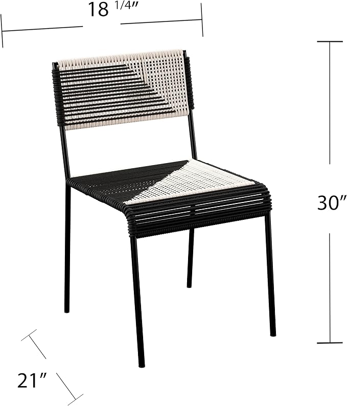 SEI Outdoor Patio Furniture - Watkindale Woven Outdoor Chairs - 2 Piece Set - Bohemian Design Black Rattan - Fully Assembled - Ideal for Patio, Backyard (OD1172408)
