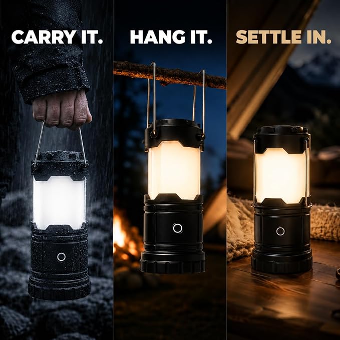 MalloMe LED Camping Lantern, Battery Powered Lanterns for Power Outages, Portable Hanging Collapsible Camping Lights for Outdoor, Home, Emergency, Hurricane Lamp Survival Outage Light 1000 lumens