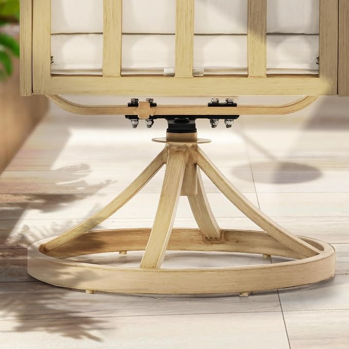 HAPPATIO Aluminum 9 Piece Patio Dining Sets, Outdoor Dining Set for 8, Patio Furniture Sets, 2 Swivel Dining Chairs, 6 Dining Chairs, Aluminum Furniture Set for Patio, Yard (Beige)
