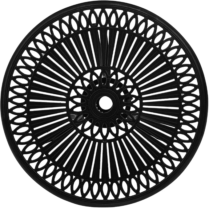 (Fast Delivery) Cast Aluminum Dining Table Outdoor Retro Bistro Table Round Dining Table with Umbrella Hole for Patio or Garden Garden Table Black 24.4"x24.4"x25.6" Cast Aluminum