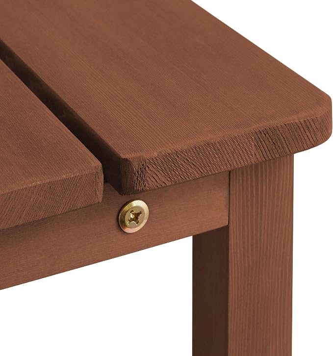 Casafield Adirondack Side Table, Set of 2 Cedar Wood Outdoor End Table with Shelf for Patio, Deck, Lawn and Garden - Espresso