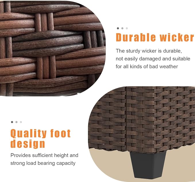 6 Pieces Patio Furniture Swivel Chairs Set with Fire Pit Table, Outdoor Wicker Glider Rocking Chairs with Sofa Set