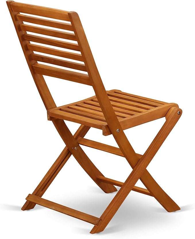 East West Furniture DEBS5CWNA 5 Piece Outdoor Patio Dining Sets Includes a Rectangle Acacia Wood Table and 4 Folding Side Chairs, 40x72 Inch, Natural Oil
