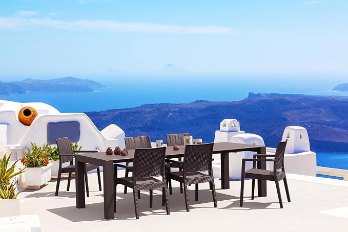 Resol Grupo Compamia Vegas Wicker XL Dining Table in White