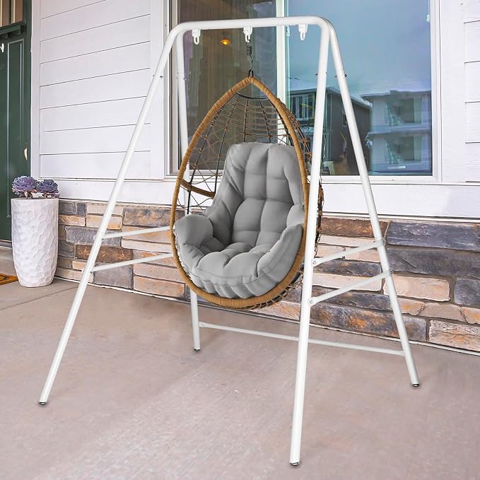 Sturdy Hammock Stand Only - Heavy Duty Frame, Max Stability Iron Frame for Relaxing, 25 LBS Lightweight Yet Strong, 30.31" Top Width, Fits Standard Hammock Chairs, Easy to Move & Store, White