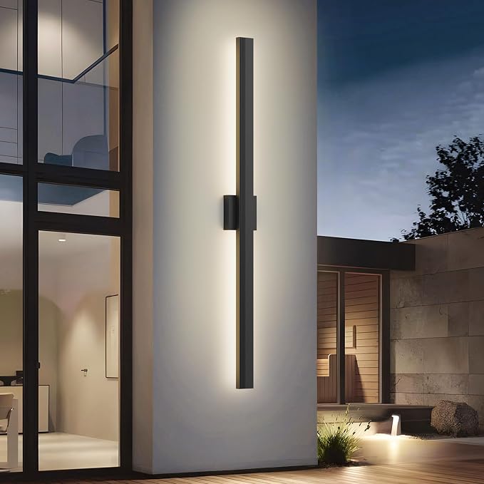 LamQee Aluminum 47 in Long Outdoor Wall Light Fixture, 3000K Integrated LED | Waterproof IP65, Modern Exterior Lights, Linear Outdoor Sconce, Wall Mount Outside Lighting, for House Porch Patio Garage