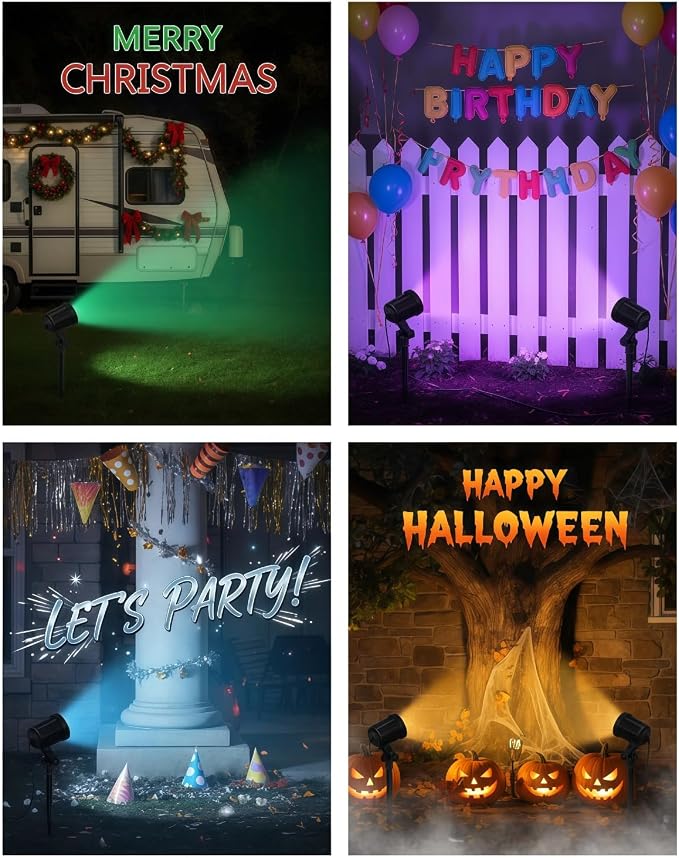 RGB Landscape Outdoor SpotLights with APP & Remote Control | Waterproof Color Changing LED Spotlights for Yard Garden Path House Halloween Christmas Decoration Outside Tree, 6 in 1