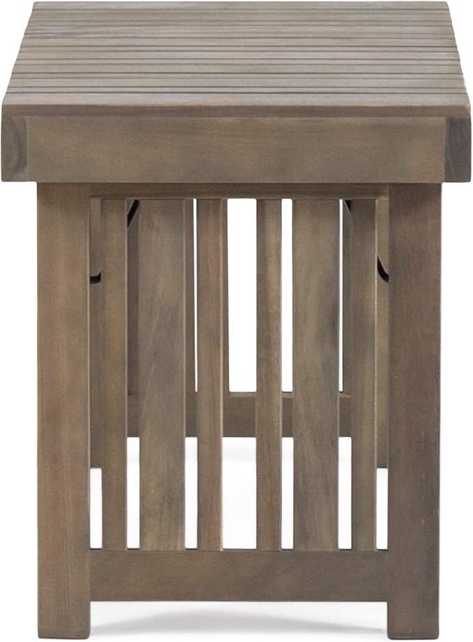 Christopher Knight Home Howard Outdoor Acacia Wood Folding Side Table, Gray Finish