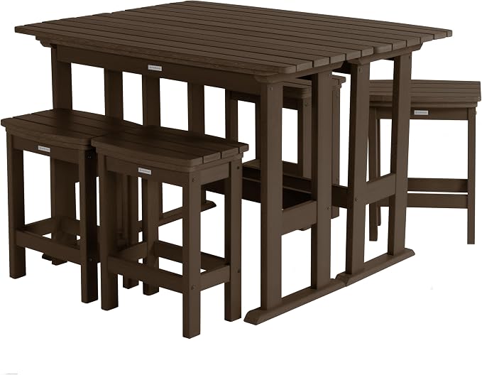 Highwood Lehigh 6pc Counter Height Balcony Set, Weathered Acorn