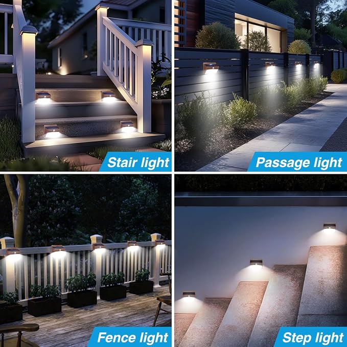 Solar Outdoor Lights, [8 Packs] Motion Sensor Security Lights with 3 Lighting Modes Wall Lights Waterproof Solar Powered Lights for Garden Yard, Brown