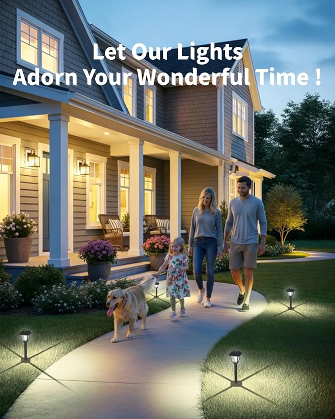 Solar Pathway Lights 12 Pack Mini Outdoor 3000K Bright Auto On/Off Solar Garden Lights Long Lasting Solar Powered Landscape Light for Path Yard Walkway Lawn Driveway Decor Lighting - Cool White
