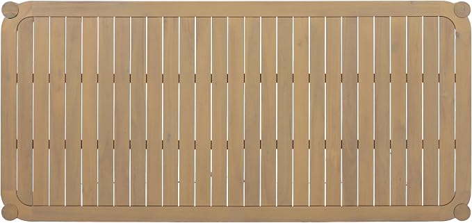 Christopher Knight Home Levi Acacia Wood Dining Table Set for 6, Solid Wood Outdoor Dining Set for 6, 7 Piece Patio Dining Table and Chair Set with Wicker Seat & Back, Light Brown + Light Teak