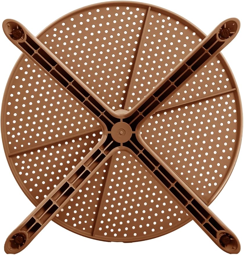 Christopher Knight Home Elshore Patio Bistro Table, Outdoor Plastic Round Table with Pedestal Base, Compact Bistro Table for Garden/Balcony/Poolside, Modern Coffee Table, Accent Table, Brown Yellow