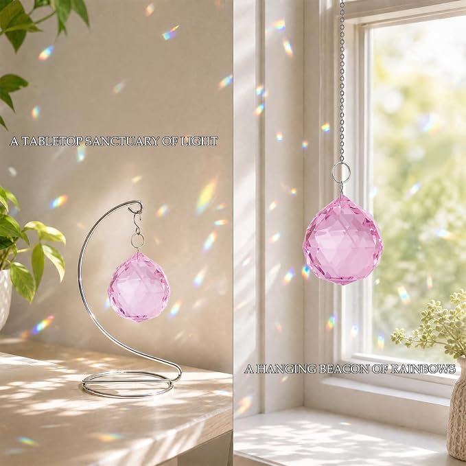 Bereavement Gifts for Loss of Loved One, Hanging Pink Rainbow Maker