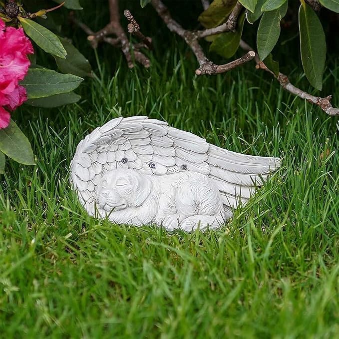 iHeartDogs Forever My Guardian Angel Garden Solar Light, Dog Memorial Stone | Pet Memorial Gifts, Dog Figurine, Solar-Powered, Garden Decor