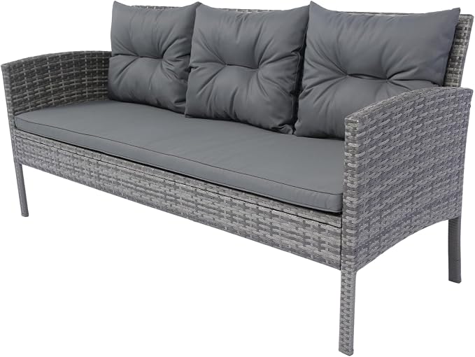 LUMISOL 6 Piece Outdoor Patio Dining Set with Cushion,Patio Furniture Sets,All Weather Sectional Conversation Set,Space Saving Patio Set for Backyard,Beach,Garden