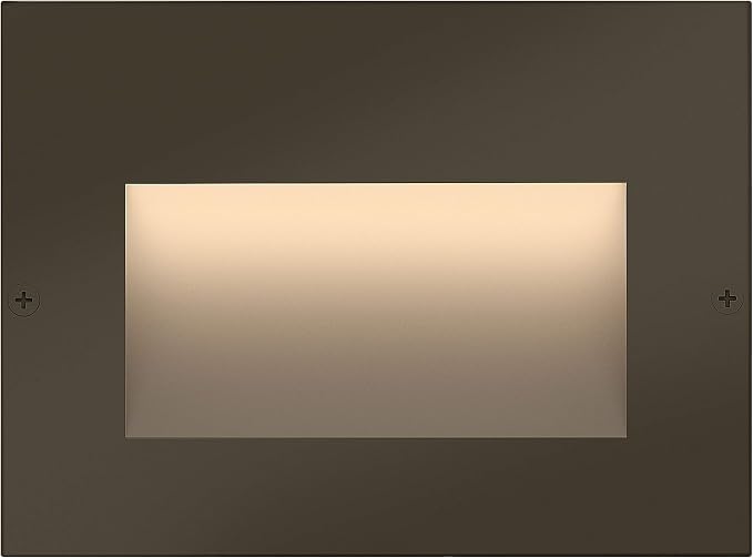 Hinkley Landscape Taper 1563BZ Horizontal 12v Step Light, Low-Voltage Integrated LED, Recessed Mount, Safe for Wet Conditions, Wiring Kit Included, Bronze Finish