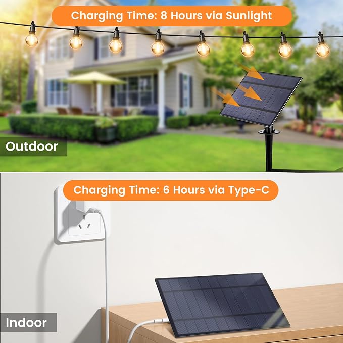 OHLUX 120FT Solar String Lights Outdoor with Remote, Commercial Grade Patio Lights with 52 Shatterproof LED Filament G40 Globe Bulbs, Dimmable Outside Edison Hanging Light for Backyard Party Decor