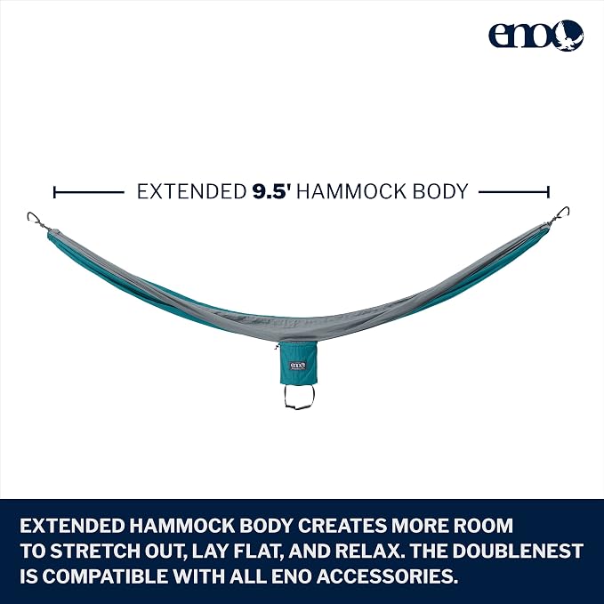 ENO, Eagles Nest Outfitters DoubleNest Lightweight Camping Hammock, 1 to 2 Person, Special Edition Colors, ATC