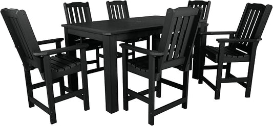 Highwood AD-ST7LH2CO4BA-BKE Lehigh 7pc Rectangular Counter Height Dining Set 72" x 42", Black