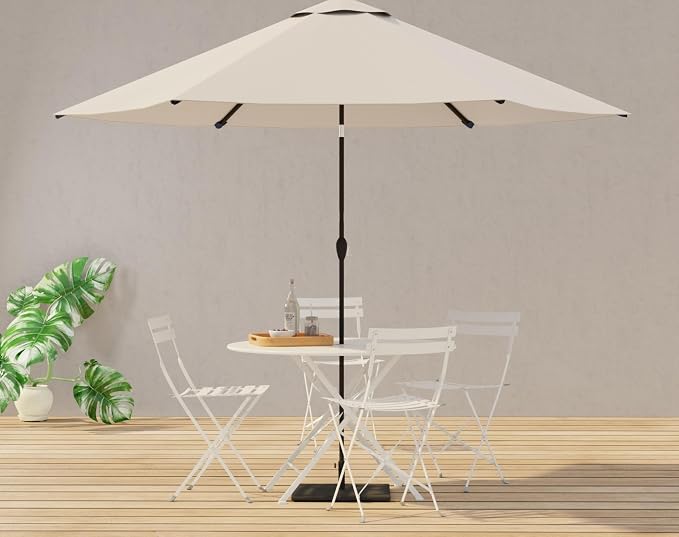 Carolina Chair & Table Round Folding Outdoor Bistro Table with 2" Umbrella Hole - Space Saving Fold Flat Design, Powder Coated Steel Patio Dining Table - Weather Resistant Garden Furniture(White,36")