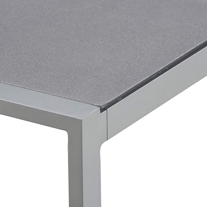 Elle Decor Tropez Mesh Outdoor Patio Furniture Collection with Metal Frame Coffee Table, Gray