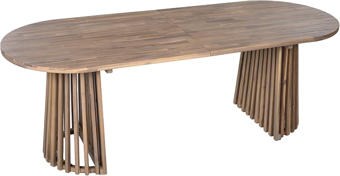 Christopher Knight Home Farley Acacia Wood Outdoor Dining Set for 4, 5 Piece Patio Dining Table and Chair Set, Faux Rattan Outdoor Dining Chair and Table Set, Teak+Light Brown