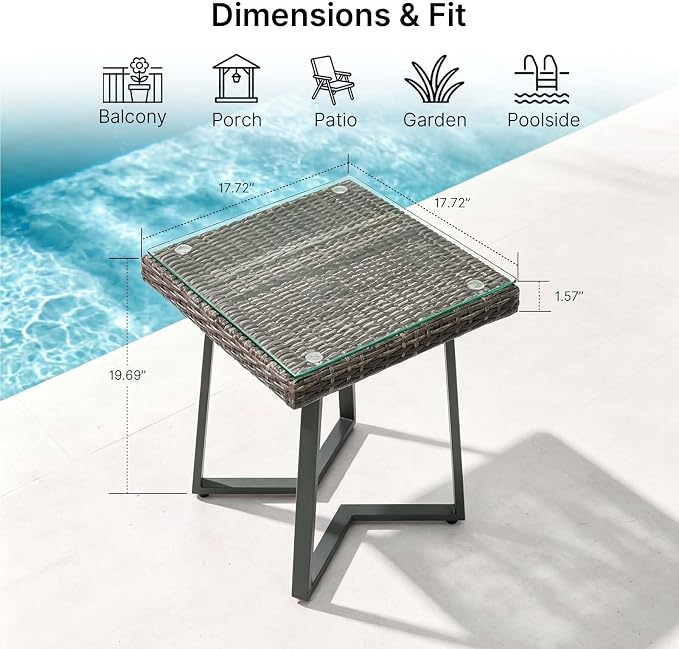 Wicker Patio Conversation Set, Outdoor Patio Chair Set with Deep Seating, Wide Armrests & Thick Cushions, All-Weather Outdoor Furniture Set for Patio, Porch, Deck & Backyard
