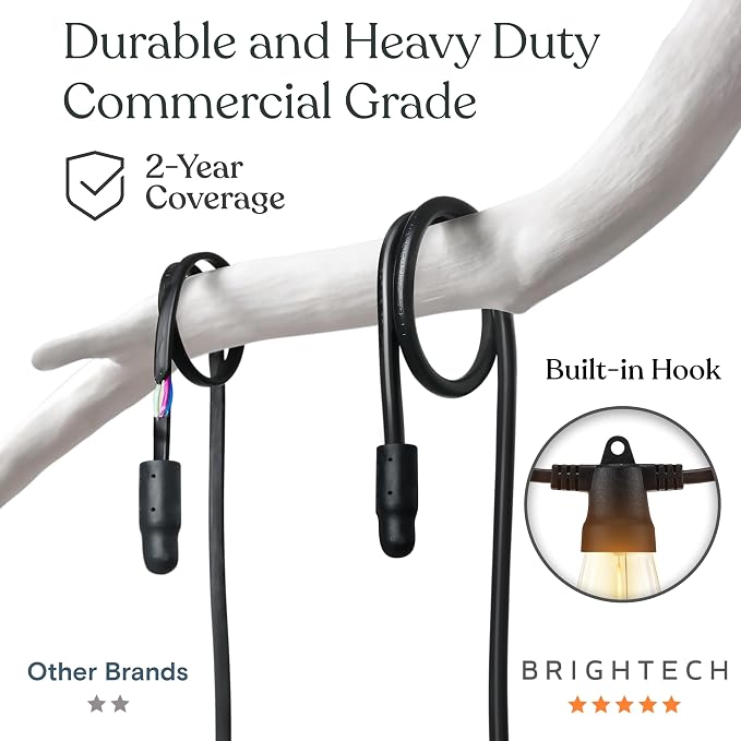 Brightech Ambience Pro Solar String Lights & Remote, Commercial Grade 27 ft