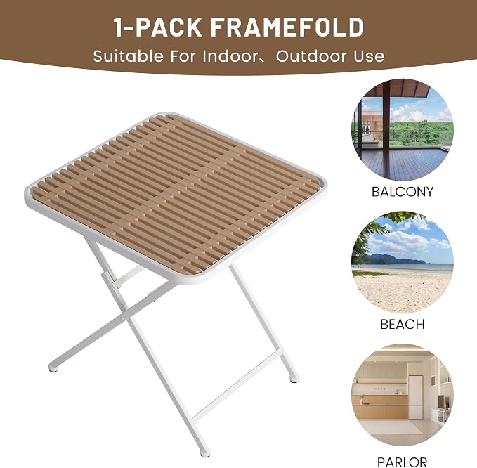 LUMISOL 5 Piece Outdoor Dining Table Set, All Weather Square Table and Chairs Set with Striped Color Block Chairs and Sturdy Metal Legs for Garden, Backyard, Poolside, Yellow+Green+Orange
