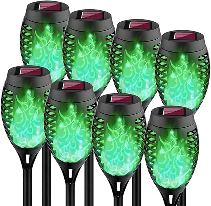 Swingers Solar Lights Outdoor, Halloween Solar Torch Lights | With Flickering Flame, Waterproof Outdoor Garden Lights for Outside Patio Pathway Yard Decorations