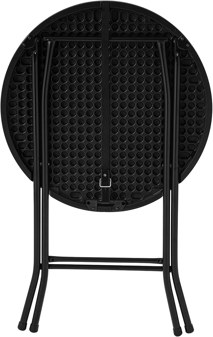 Sturdy 24" Round Foldable Bistro Table, All-Weather Multi-Use Outdoor Table, Compact Folding Dining Table for Home & Outdoor Gatherings