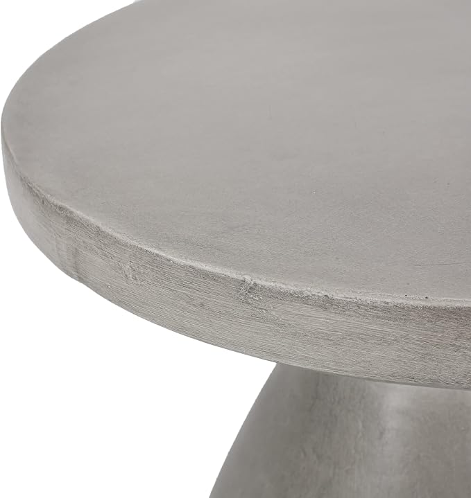 Outdoor Concrete Side Table, Light Grey