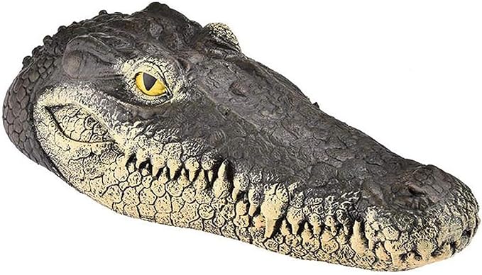 Floating Alligator Head, Fake Gator Head for Pool Outdoor Pond Accessories Float Crocodile Head Decoy for Koi Pond Pool Garden Decoration 13in x 5.5in x 2.8in