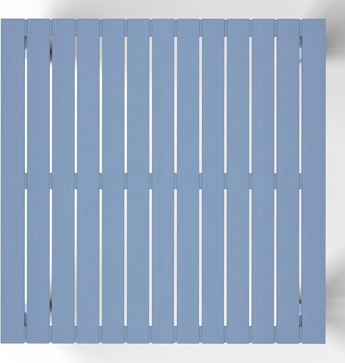 WestinTrends Playa 31.5" Iron Metal Frame Outdoor Square Patio Dining Table, French Blue