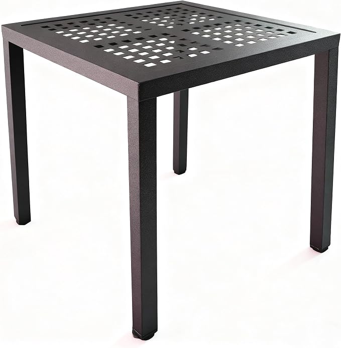 Square Aluminum Outdoor Side Table, Rustproof Patio Coffee Table | Powder-coated scratch-proof aluminum top, all-weather frame, easy assembly for garden, deck & pool