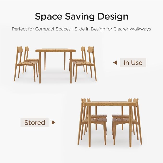 Acanva 6-Piece Aluminum Outdoor Dining Set with Bench, Brown | All-Weather Patio Table and Chairs Set for 6 Person, Slatted Tabletop, for Backyard Deck Garden Poolside